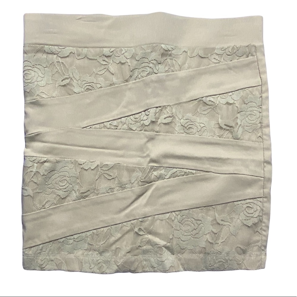 Poetry Cream Fitted Mini Skirt